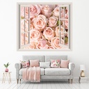 Pink Roses 3D Window Wall Sticker