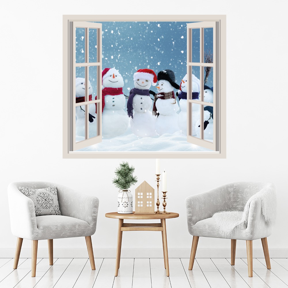 Snowman Christmas 3D Window Wall Sticker
