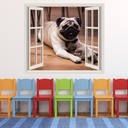Pug Dog 3D Window Wall Sticker