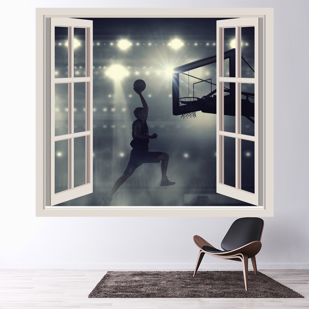 Basketball Slam Dunk 3D Window Wall Sticker