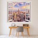 Sunset Skyscrapers New York 3D Window Wall Sticker