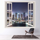 New York At Night 3D Window Wall Sticker