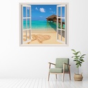 Maldives Beach 3D Window Wall Sticker