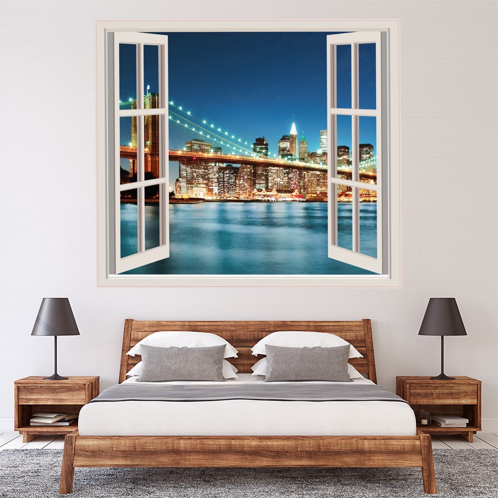 Brooklyn Bridge New York 3D Window Wall Sticker