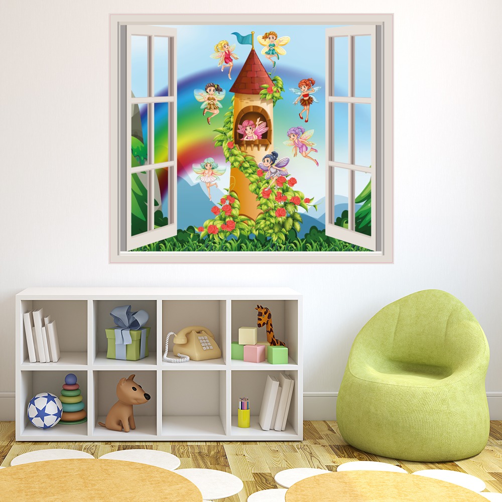 Fairy Castle 3D Window Wall Sticker | Icon Wall Stickers