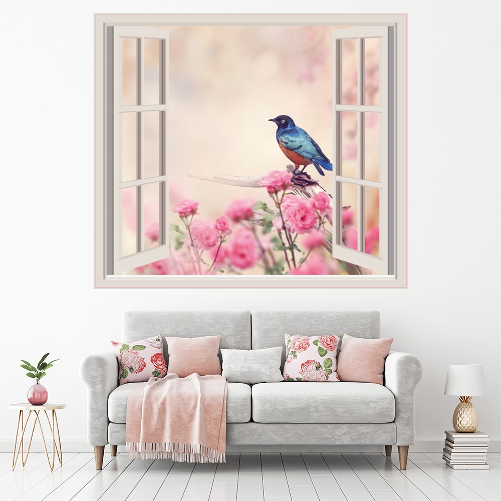 Blue Bird 3D Window Wall Sticker