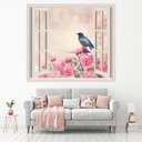 Blue Bird 3D Window Wall Sticker