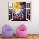 Unicorn Forest 3D Window Wall Sticker - Mod1