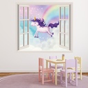 Rainbow & Unicorn 3D Window Wall Sticker