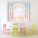 Rainbow Princess Castle 3D Window Wall Sticker