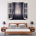 Dark Misty Woods 3D Window Wall Sticker