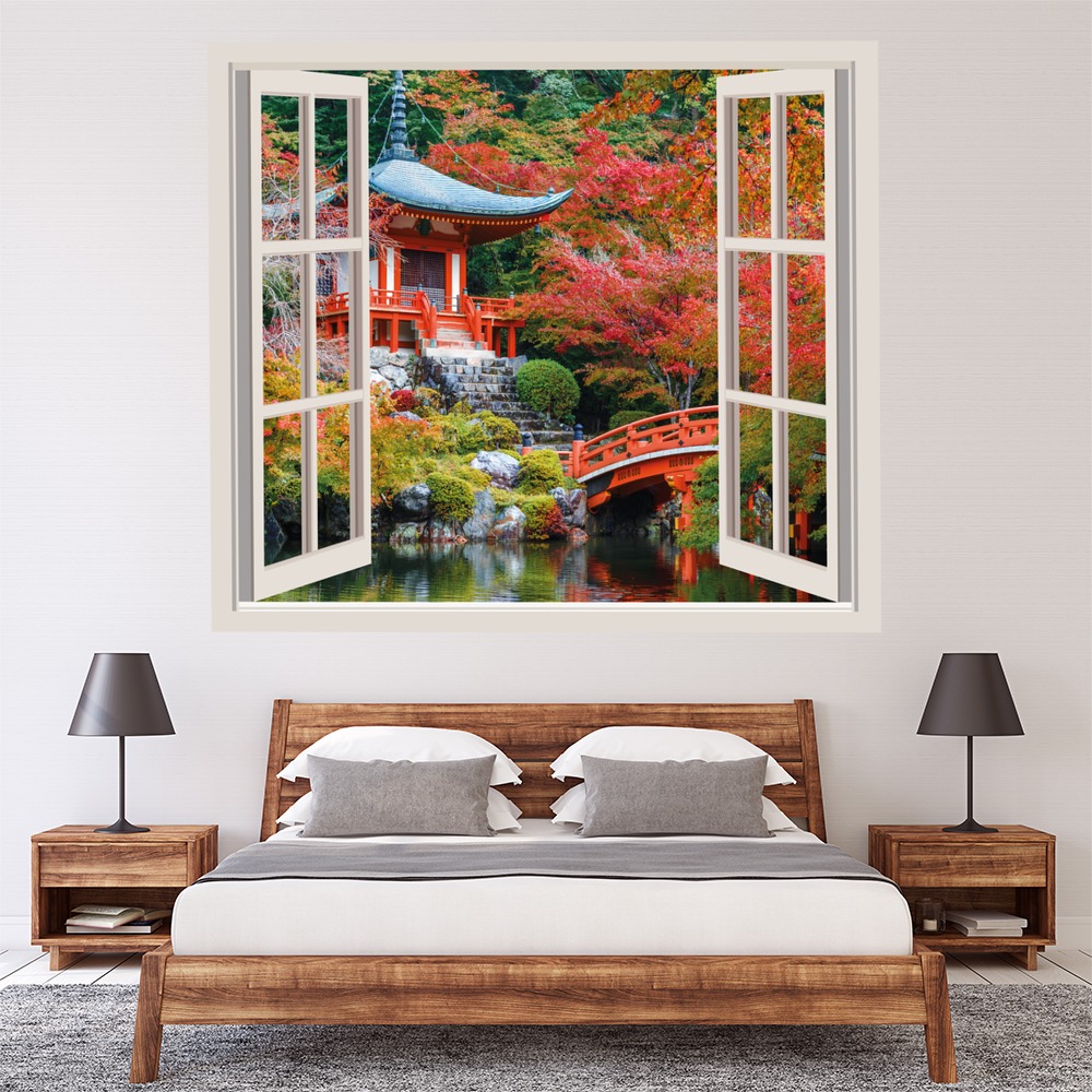 Japanese Temple 3D Window Wall Sticker | Icon Wall Stickers