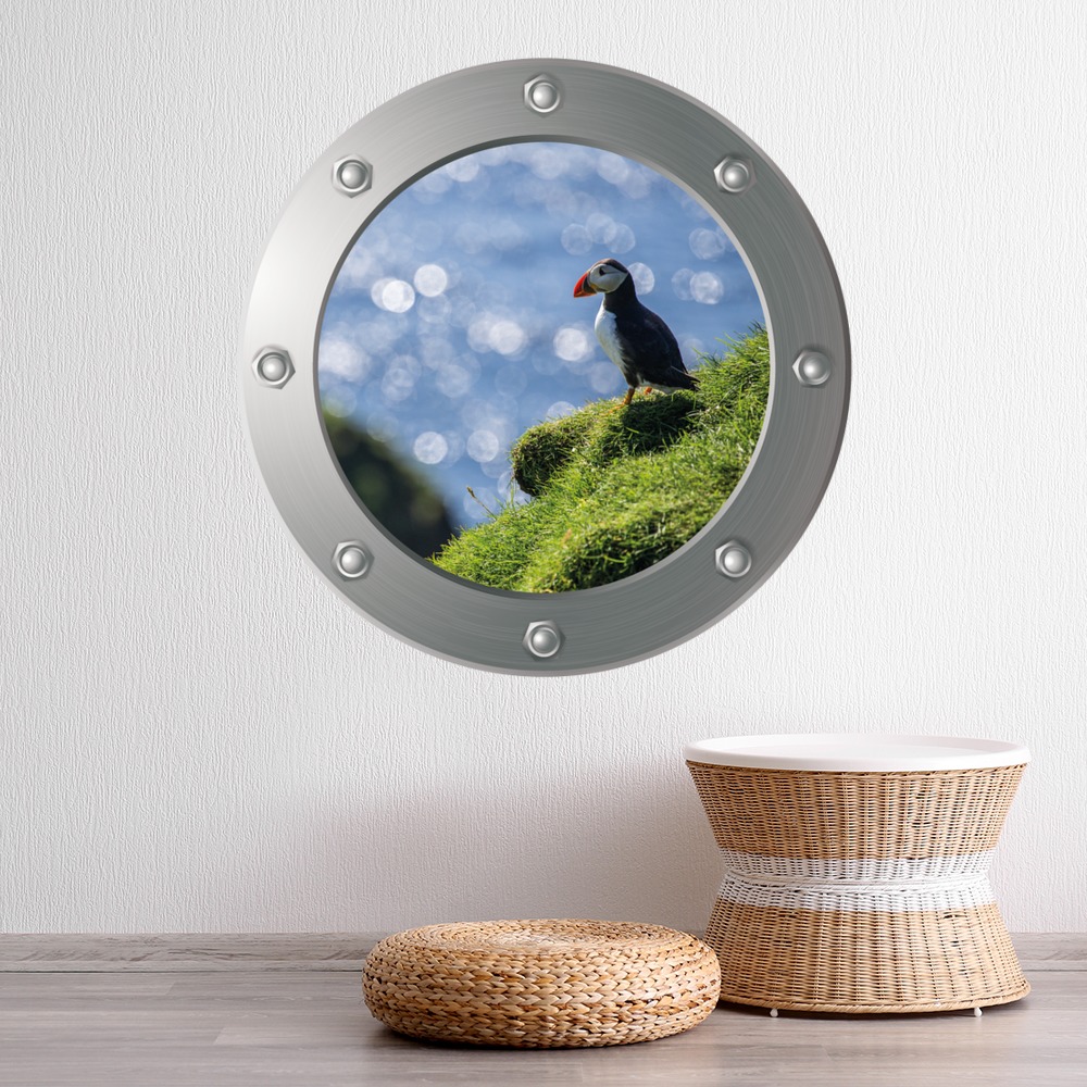Puffin Bird Porthole Wall Sticker