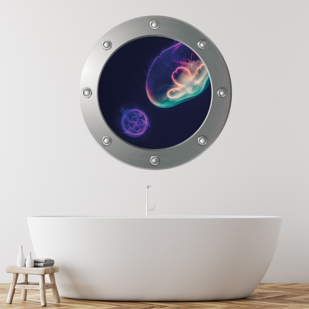 Jellyfish Porthole Wall Sticker
