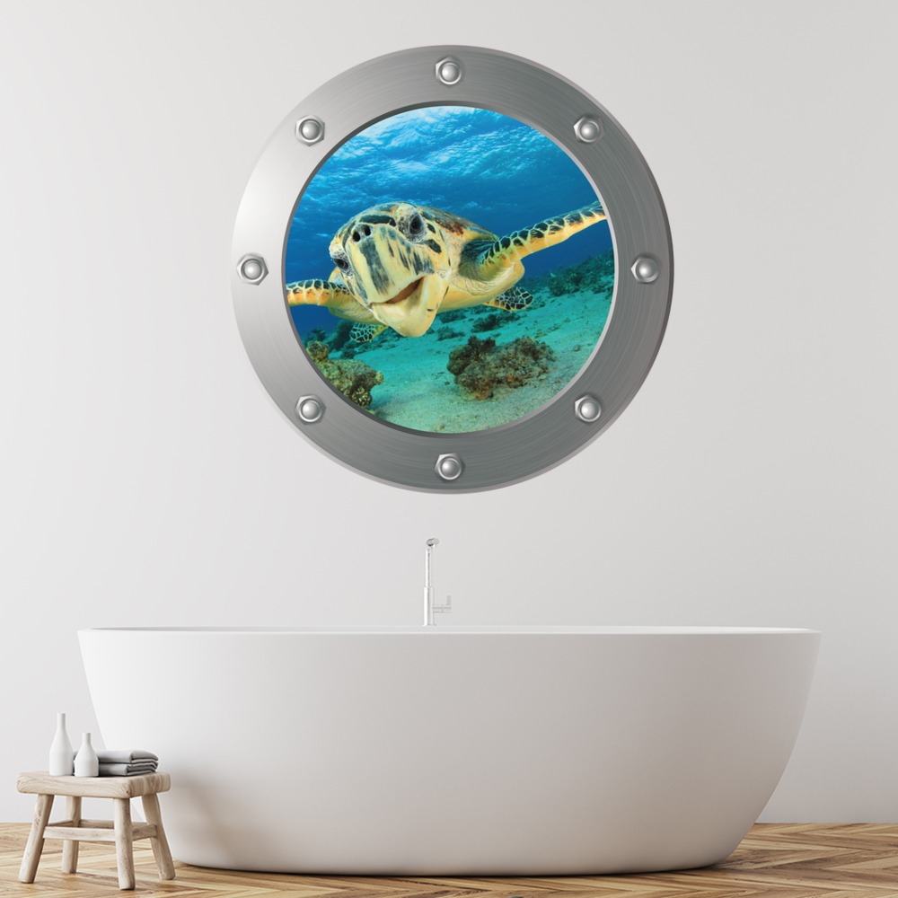 Sea Turtle Porthole Wall Sticker