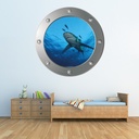 Hunting Shark Porthole Wall Sticker