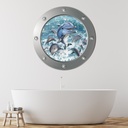 Dolphin Jump Porthole Wall Sticker