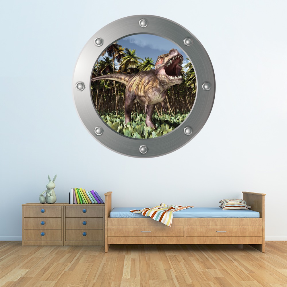 T-Rex Roar Dinosaur Porthole Wall Sticker | Icon Wall Stickers