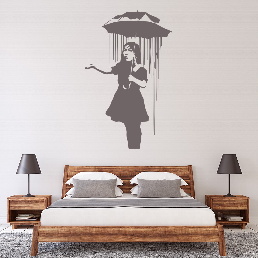 Umbrella Girl Banksy Wall Sticker