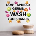 Wash Your Hands, Germs Bathroom Wall Sticker