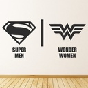 Superman & Wonder Woman Toilet Bathroom Wall Sticker