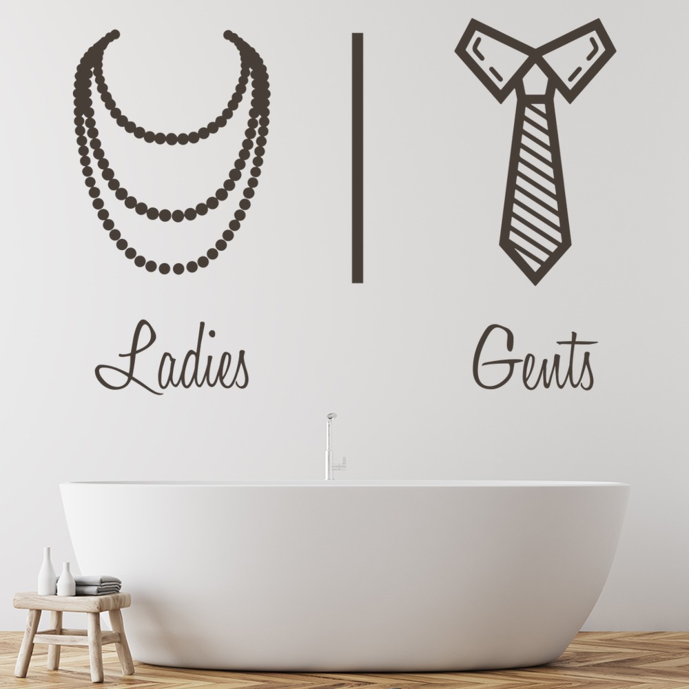 Ladies & Gents Toilet Bathroom Wall Sticker