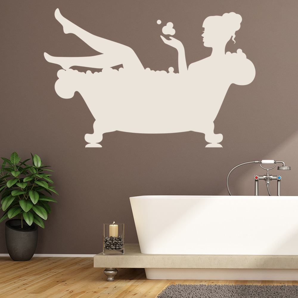 Bathtub Lady Bathroom Wall Sticker