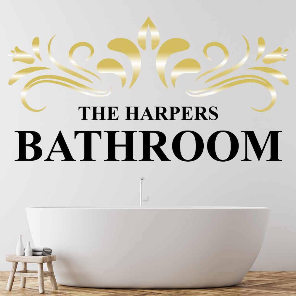 Personalised Surname Bathroom Sign Wall Sticker