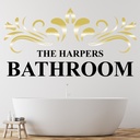 Personalised Surname Bathroom Sign Wall Sticker
