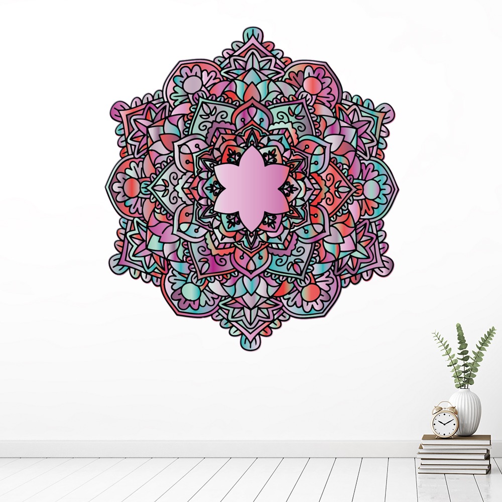 Pink Green Mandala Wall Sticker
