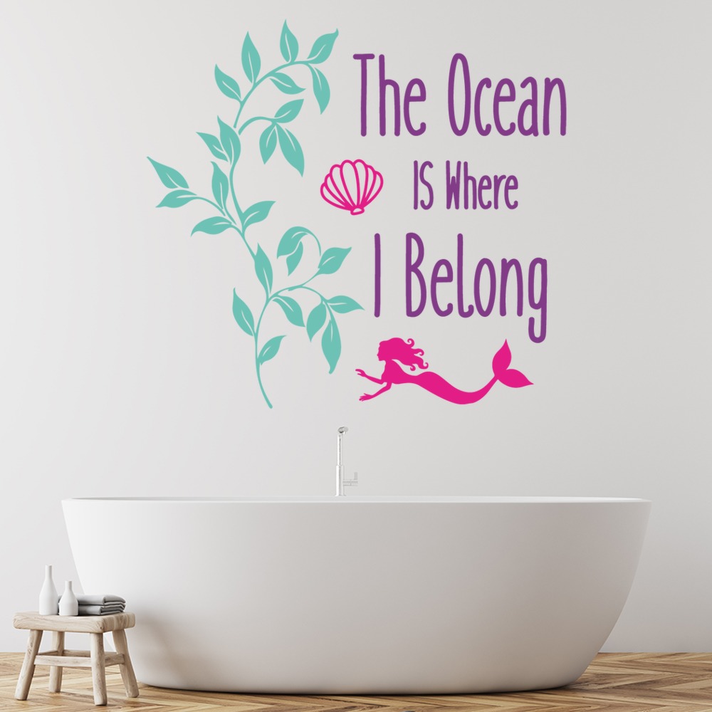 The Ocean Is Where I Belong Bathroom Wall Sticker