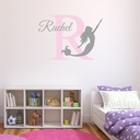 Personalised Name & Initial Mermaid Nursery Wall Sticker
