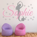 Personalised Name Mermaid Wall Sticker - Mod3