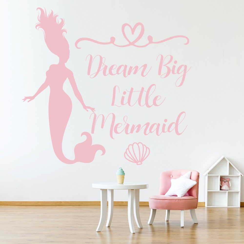 Dream Big Little Mermaid Quote Wall Sticker