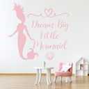 Dream Big Little Mermaid Quote Wall Sticker
