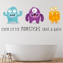 Little Monsters Take A Bath Bathroom Wall Sticker