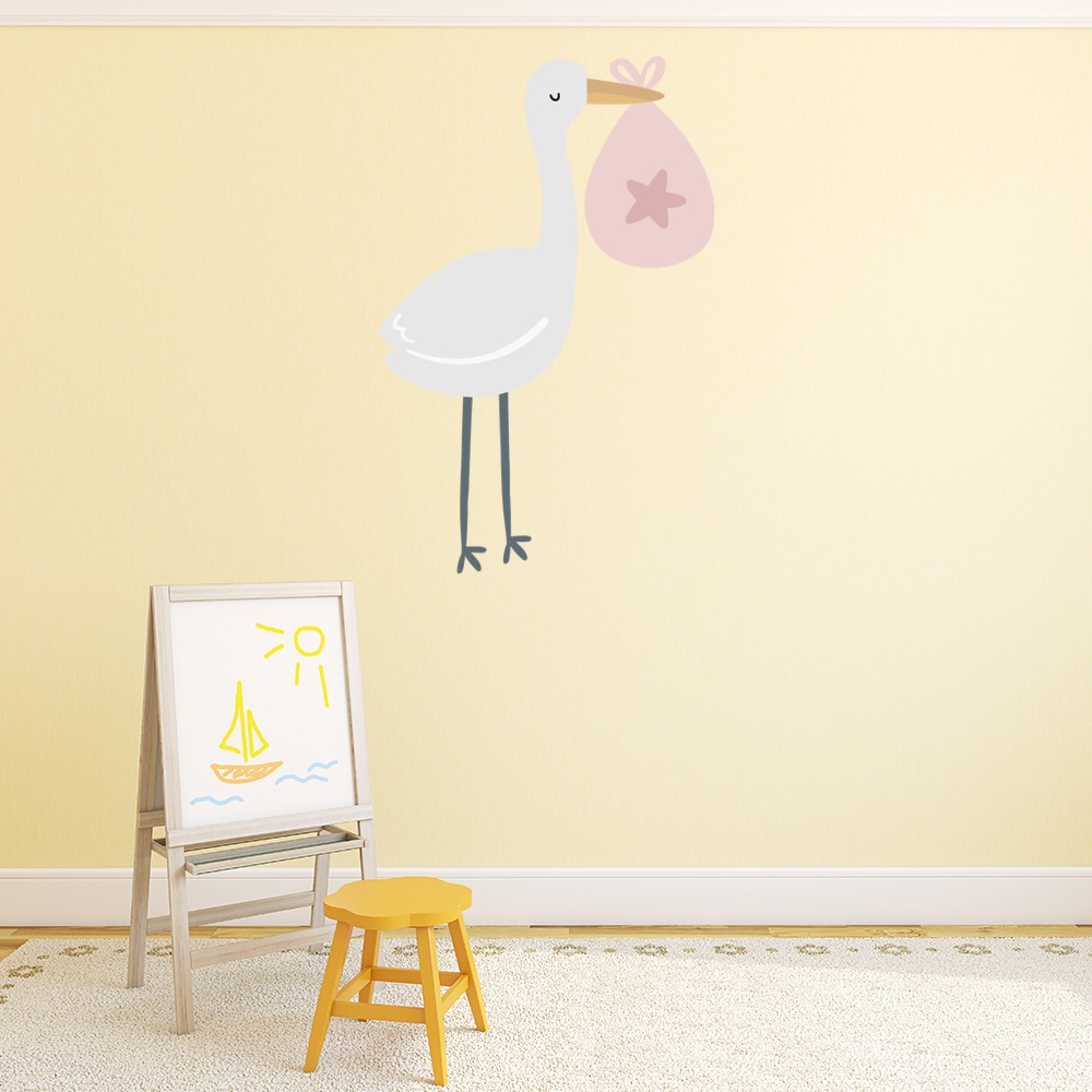 It's A Girl Stork Nursery Baby Wall Sticker