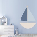 Blue Boat Nursery Wall Sticker