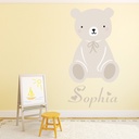 Personalised Name Teddy Bear Nursery Wall Sticker