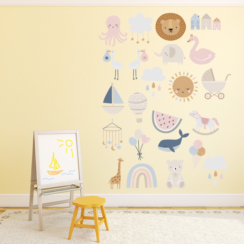 Newborn Baby Nursery Wall Sticker Set