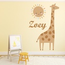 Personalised Name Sun & Giraffe Nursery Wall Sticker