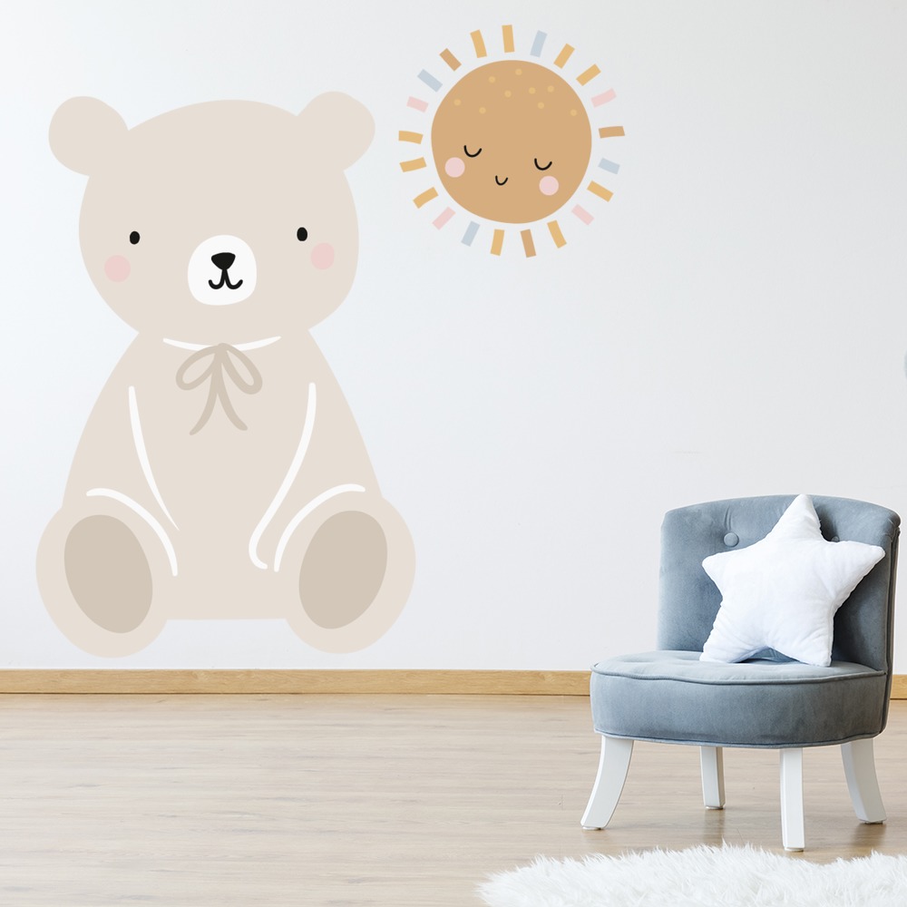 Teddy Bear & Sun Nursery Wall Sticker
