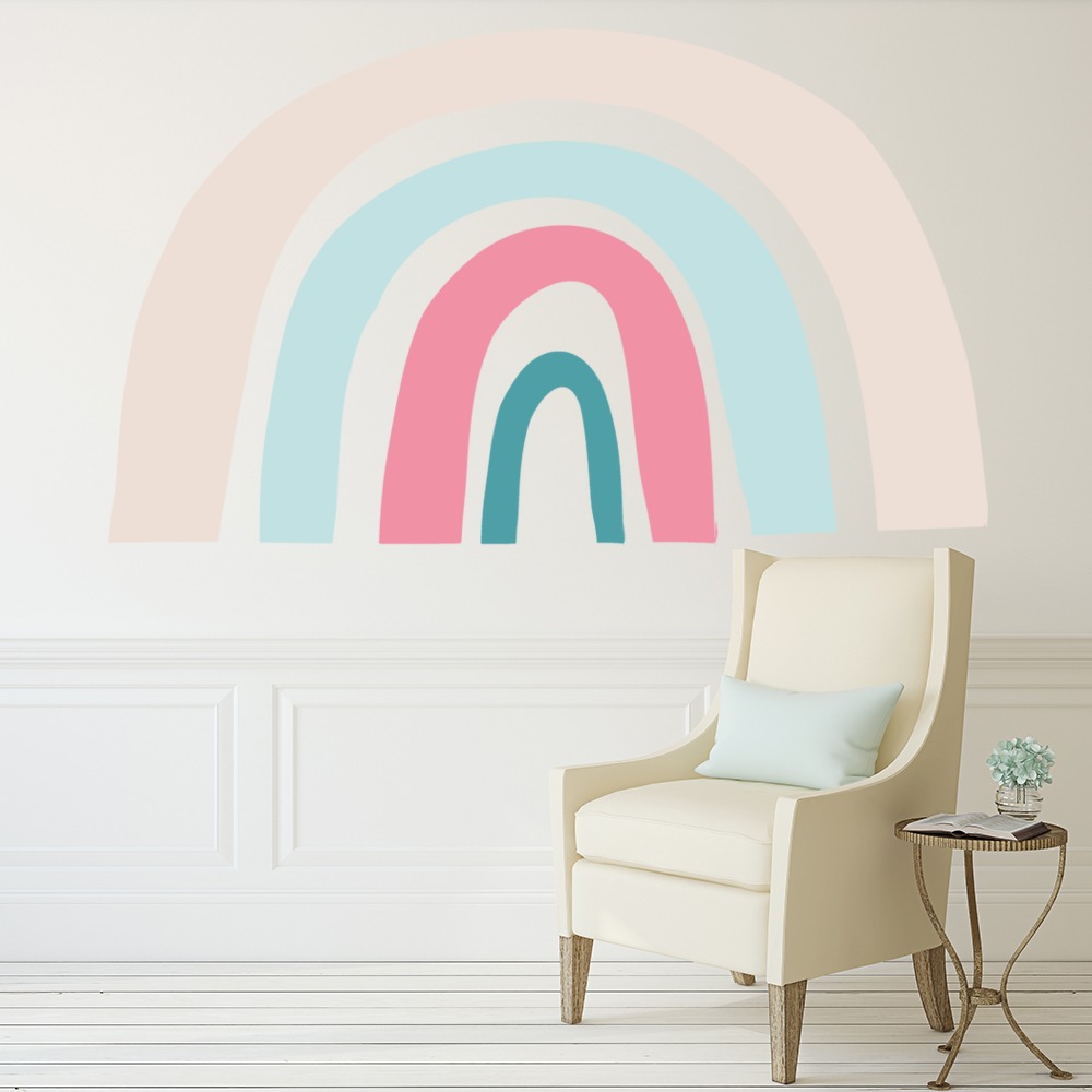 Pastel Colours Rainbow Nursery Wall Sticker