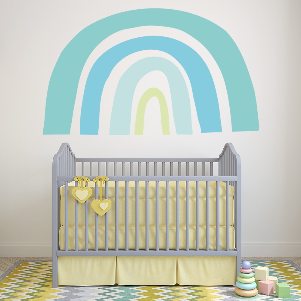 Pastel Blue Rainbow Nursery Wall Sticker