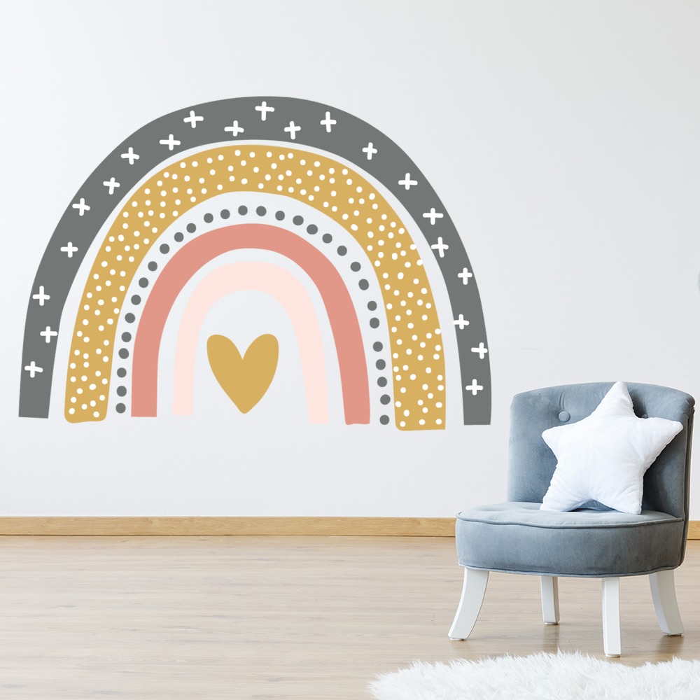 Grey & Gold Rainbow Nursery Wall Sticker