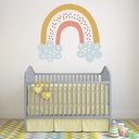 Gold & Pink Dotty Rainbow Childrens Wall Sticker