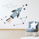 Reach For The Stars Rocket Nursery Wall Sticker