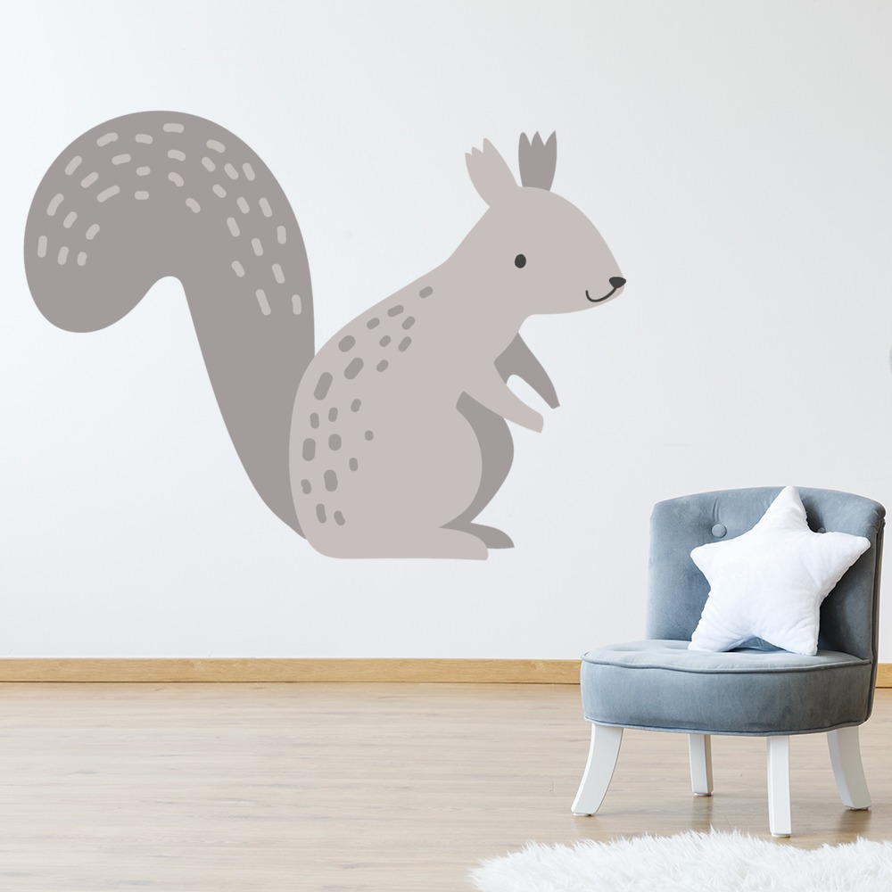 Grey Squirrel Woodland Nursery Wall Sticker | Icon Wall Stickers