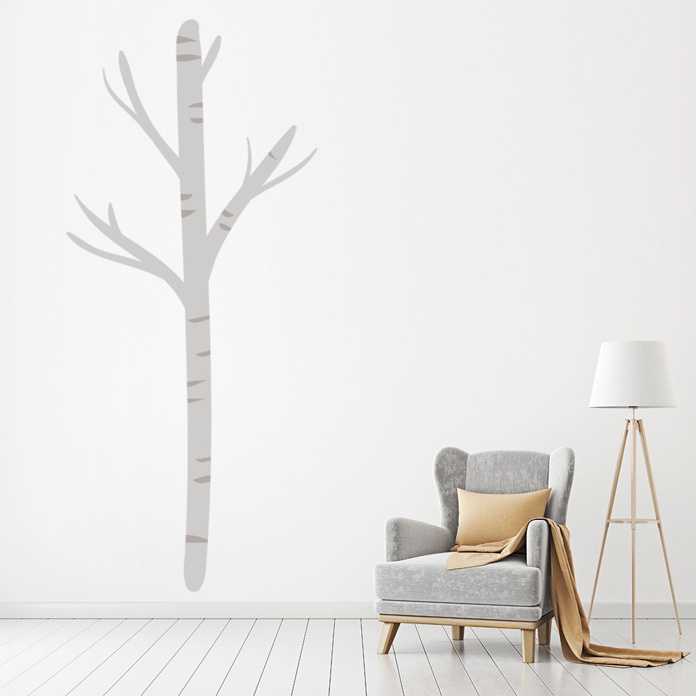 Tall Grey Winter Tree Woodland Wall Sticker