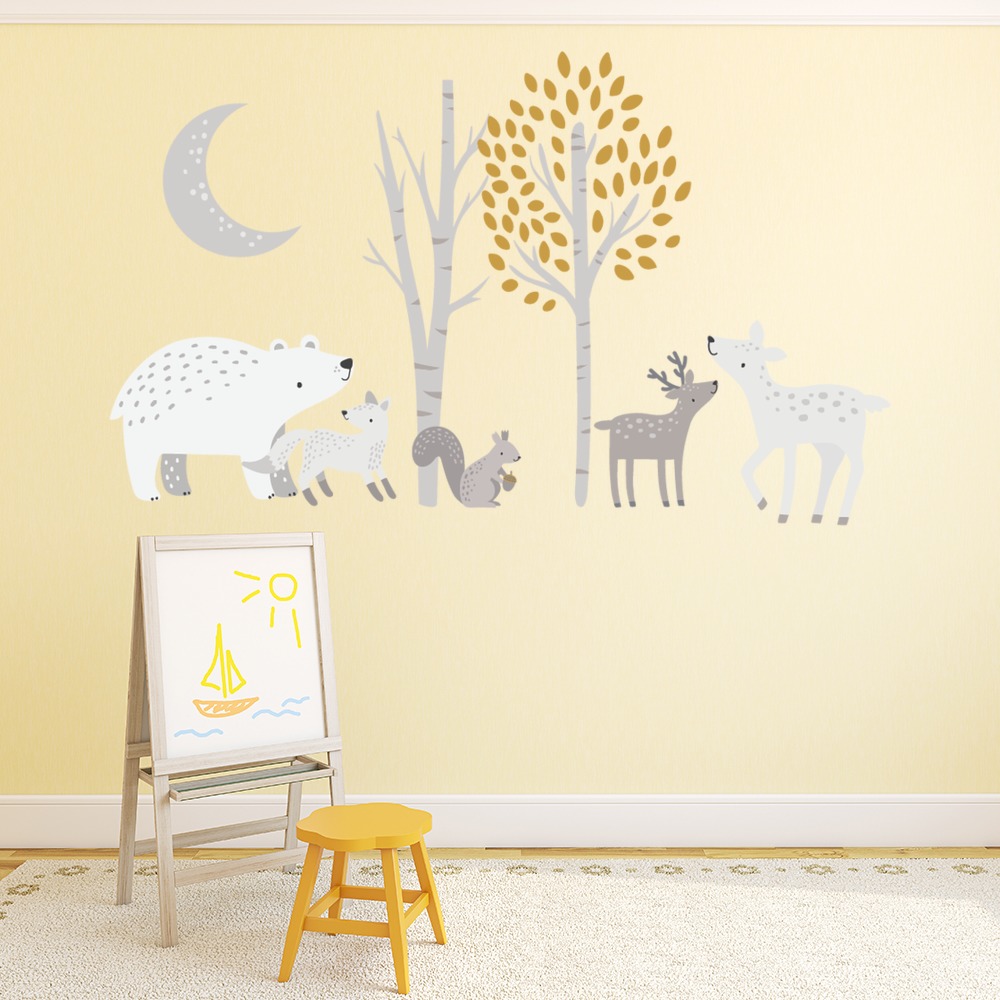 Winter Woodland Animals Nursery Wall Sticker